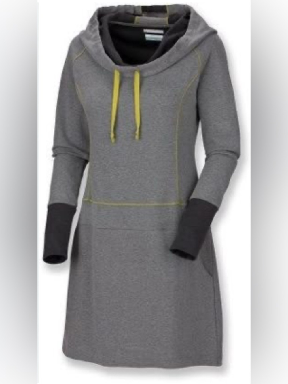 COLUMBIA Grey Hooded Long-Sleeve Sweater Dress NWOT